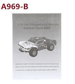 Shcong Wltoys A969 A969-A A969-B RC Car accessories list spare parts English manual book (A969-B)