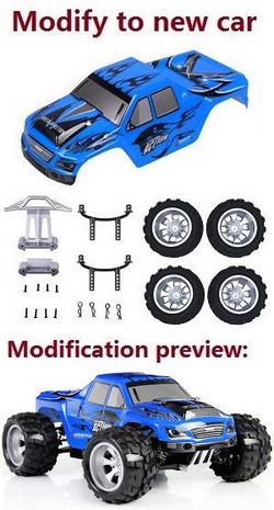 Shcong Wltoys A969 A969-A A969-B RC Car accessories list spare parts modify to a new car set (Blue-2)