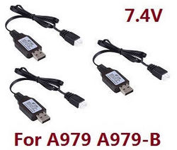 Shcong Wltoys A979 A979-A A979-B RC Car accessories list spare parts USB charger wire 7.4V 3pcs