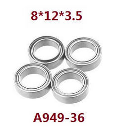 Shcong Wltoys A979 A979-A A979-B RC Car accessories list spare parts bearing 8*12*3.5 A949-36 - Click Image to Close