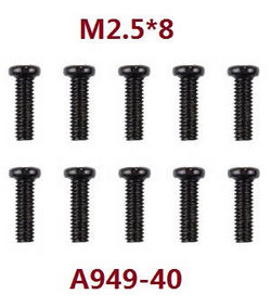 Shcong Wltoys A979 A979-A A979-B RC Car accessories list spare parts screws M2.5*8 A949-40 - Click Image to Close