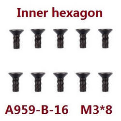 Shcong Wltoys A979 A979-A A979-B RC Car accessories list spare parts inner hexagon screws M3*8 A959-B-16 - Click Image to Close