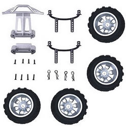 Shcong Wltoys A979 A979-A A979-B RC Car accessories list spare parts front and rear crashproof + shell column + R shape buckle and tires set