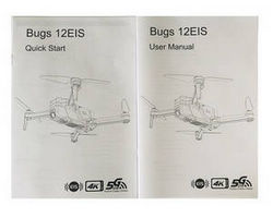 Shcong MJX B12 Bugs 12 EIS RC drone quadcopter accessories list spare parts English manual book