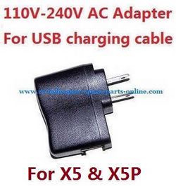 Shcong JJRC JJPRO X5 X5P RC Drone Quadcopter accessories list spare parts 110V-240V AC Adapter for USB charging cable - Click Image to Close