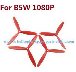 Shcong MJX Bugs 5W B5W RC Quadcopter accessories list spare parts upgrade 3-leaf main blades (Red) - Click Image to Close