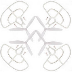 Shcong Bayangtoys X16 RC quadcopter drone accessories list spare parts protection frame set + 3-leaf main blades (White)