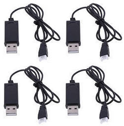 Shcong C119 Firefox RC Helicopter accessories list spare parts USB charger wire 4pcs - Click Image to Close