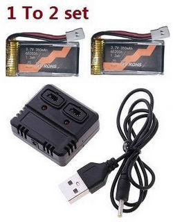 Shcong C119 Firefox RC Helicopter accessories list spare parts 1 to 2 charger set + 2* 3.7V 350mAh battery set
