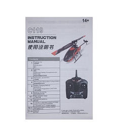 Shcong C119 Firefox RC Helicopter accessories list spare parts English manual book