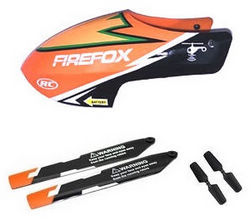 Shcong Firefox C129 RC Helicopter accessories list spare parts head cover (Orange) + 2* tail blade + main blade