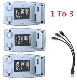 C127 1 to 3 USB charger wire + 3*battery set