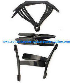 Shcong Aosenma CG035 RC quadcopter accessories list spare parts protection frame set + main blades + undercarriage (Black)