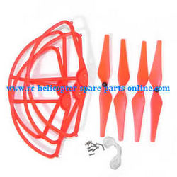 Shcong cheerson cx-20 cx20 cx-20c quadcopter accessories list spare parts main blades + protection frame set (Red)
