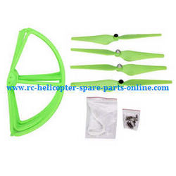 Shcong cheerson cx-22 cx22 quadcopter accessories list spare parts main blades + protection frame set (Green)
