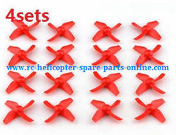 Shcong E010S E010C quadcopter accessories list spare parts main blades (Red) 4sets
