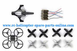 Shcong E010S E010C quadcopter accessories list spare parts main frame + 2sets main blades + upper cover + 4*main motors
