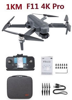 Shcong SJRC F11 4K Pro RC Drone with portable bag and 1 battey RTF