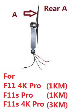 Shcong SJRC F11, F11 PRO, F11 4K PRO, F11s PRO, F11s 4k PRO RC Drone accessories list spare parts side motor bar with blade (Only for F11 4K Pro, F11s Pro, F11s 4K Pro) Rear A