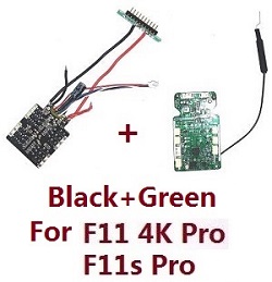Shcong SJRC F11, F11 PRO, F11 4K PRO, F11s PRO, F11s 4k PRO RC Drone accessories list spare parts PCB receiver and power board (Only for F11 4K Pro and F11s Pro) Black+Green