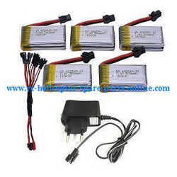 Shcong DFD F182 RC Quadcopter accessories list spare parts 1 to 5 charger wire + 5*batteries set