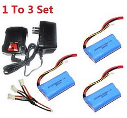 Shcong MJX F45 F645 helicopter accessories list spare parts 1 to 3 balance charger + 3*battery 7.4v 2200mAh red JST plug set