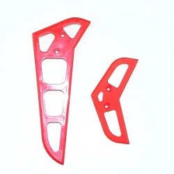 Shcong MJX F45 F645 F-series helicopter accessories list spare parts vertical and horizontal tail wing (Red)
