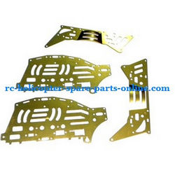 Shcong FQ777-777D FQ777-777 RC helicopter accessories list spare parts metal frame (Golden)