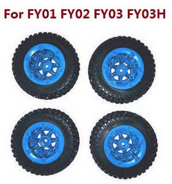 Shcong Feiyue FY01 FY02 FY03 FY03H FY04 FY05 RC truck car accessories list spare parts tires 4pcs (Blue) For FY01 FY02 FY03 FY03H