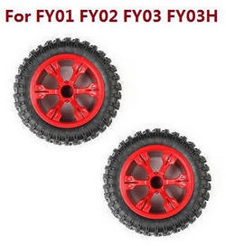 Shcong Feiyue FY01 FY02 FY03 FY03H FY04 FY05 RC truck car accessories list spare parts tires 2pcs (Red) For FY01 FY02 FY03 FY03H