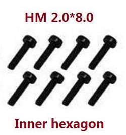 Shcong Feiyue FY06 FY07 RC truck car accessories list spare parts inner hexagon screws HM 2.0*8.0 8pcs - Click Image to Close