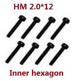 Shcong Feiyue FY01 FY02 FY03 FY03H FY04 FY05 RC truck car accessories list spare parts inner hexagon screws HM 2.0*12 8pcs
