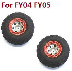 Shcong Feiyue FY01 FY02 FY03 FY03H FY04 FY05 RC truck car accessories list spare parts tires 2pcs (Red) For FY04 FY05