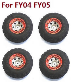 Shcong Feiyue FY01 FY02 FY03 FY03H FY04 FY05 RC truck car accessories list spare parts tires 4pcs (Red) For FY04 FY05