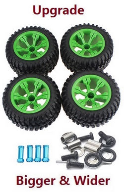 Shcong Feiyue FY01 FY02 FY03 FY03H FY04 FY05 RC truck car accessories list spare parts upgrade tires 4pcs (Green)