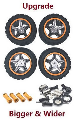 Shcong Feiyue FY01 FY02 FY03 FY03H FY04 FY05 RC truck car accessories list spare parts upgrade tires 4pcs (Orange)