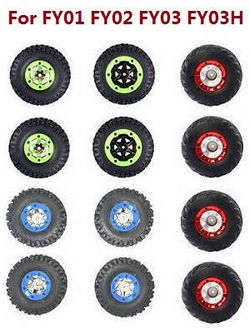 Shcong Feiyue FY01 FY02 FY03 FY03H FY04 FY05 RC truck car accessories list spare parts tires 12pcs (Green+Blue+Red) For FY01 FY02 FY03 FY03H