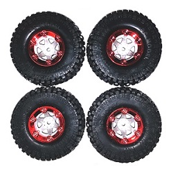 Shcong Feiyue FY01 FY02 FY03 FY03H FY04 FY05 RC truck car accessories list spare parts tires 4pcs (Red) For FY01 FY02 FY03 FY03H