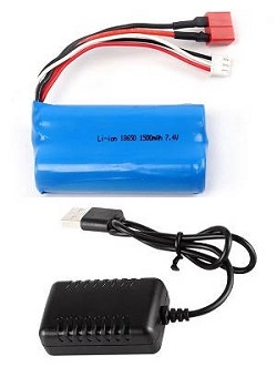 * Hot Deal * Feiyue FY01 FY02 FY03 FY03H FY04 FY05 RC truck car accessories list spare parts 7.4V 1500mAh battery with USB charger wire