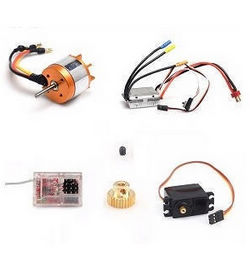 Shcong Feiyue FY06 FY07 RC truck car accessories list spare parts brushless motor + ESC + Receiver + Motor gear + SERVO set - Click Image to Close