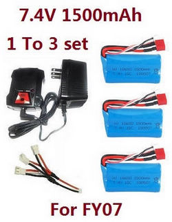 Shcong Feiyue FY06 FY07 RC truck car accessories list spare parts 1 to 3 balance charger set + 3*7.4V 1500mAh battery set For FY07