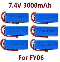 Shcong Feiyue FY06 FY07 RC truck car accessories list spare parts 7.4V 3000mAh battery 6pcs (For FY06)