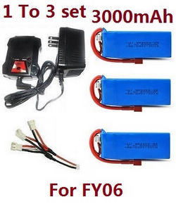 Shcong Feiyue FY06 FY07 RC truck car accessories list spare parts 1 to 3 balance charger set + 3*7.4V 3000mAh battery set For FY06
