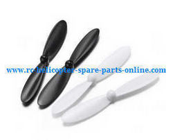 Shcong H107P Hubsan X4 Plus RC Quadcopter accessories list spare parts main blades (Black-White)