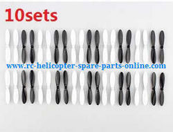 Shcong H107P Hubsan X4 Plus RC Quadcopter accessories list spare parts main blades (Black-White 10sets)
