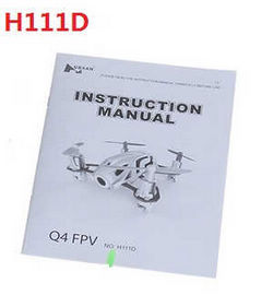 Shcong Hubsan H111 H111C H111D RC Quadcopter accessories list spare parts English manual book (H111D)