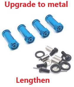 MJX Hyper Go 16207 16208 16209 16210 30mm extension 12mm hexagonal hub drive adapter combination coupler (Metal) Blue