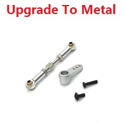 MJX Hyper Go H16 V1 V2 V3 H16H H16E H16P H16HV2 H16EV2 H16PV2 searvo arm and connect buckle upgrade to metal (Silver) - Click Image to Close
