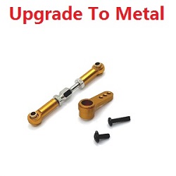 MJX Hyper Go H16 V1 V2 V3 H16H H16E H16P H16HV2 H16EV2 H16PV2 searvo arm and connect buckle upgrade to metal (Gold) - Click Image to Close