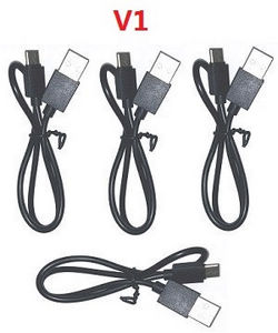 MJX Hyper Go H16 V1 V2 V3 H16H H16E H16P H16HV2 H16EV2 H16PV2 USB charger wire (Old version V1) 4pcs - Click Image to Close